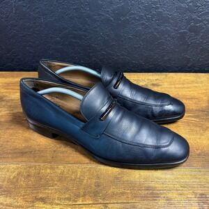 Hugo Boss 50388273 Black Leather Penny Loafers Mens Size 9.5